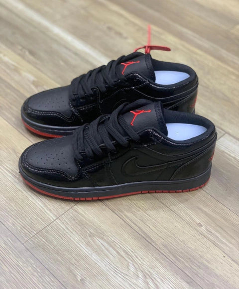 Nike Air Jordan 1 Low 'All Black Vinyl Details Red'